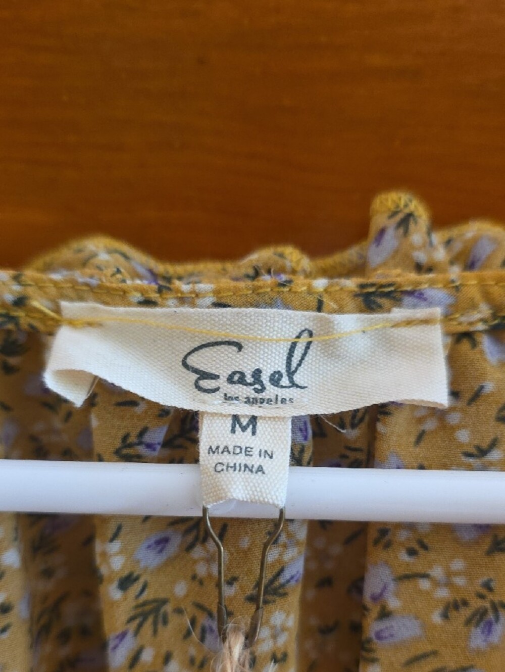 Easel Yellow Floral Ruffle Top - Picture 3 of 14